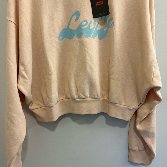 🍁NWT Peach and Blue Levi’s Cropped Sweatshirt - Picture 5 of 15